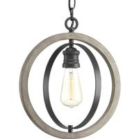 Progress Lighting 1 Light Graphite Finish Weathered Gray Pendant Light Fixture
