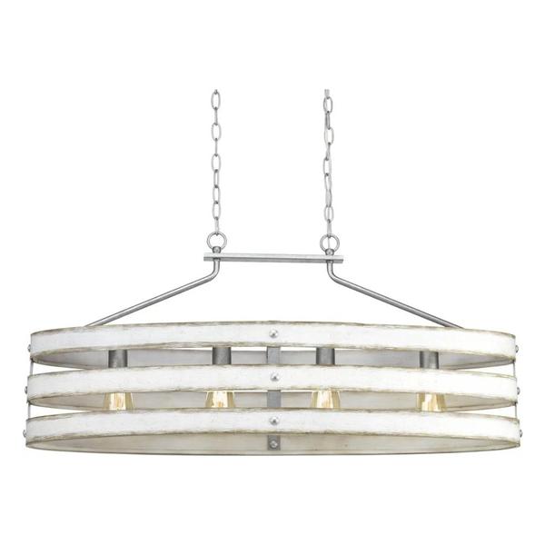 4 Light Galvanized Finish Coastal Style Chandelier Light Fixture