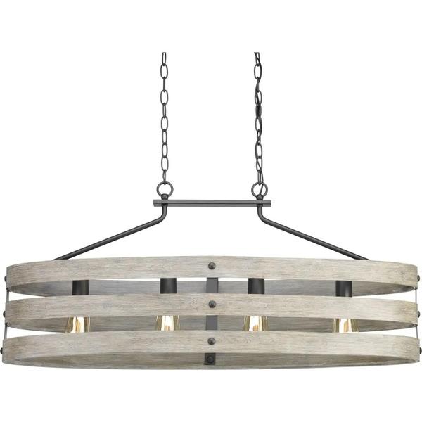 4 Light Graphite Finish Coastal Style Chandelier Light Fixture