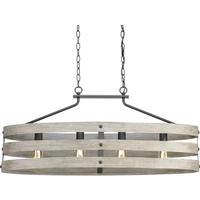 Progress Lighting 4 Light Graphite Finish Coastal Style Chandelier Light Fixture