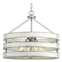 Progress Lighting 4 Light Galvanized Finish Antique White Pendant Light Fixture
