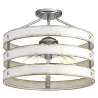 Progress Lighting 3 Light 120 volt Galvanized and Antique Whitewashed Finish Ceiling Light Fixture