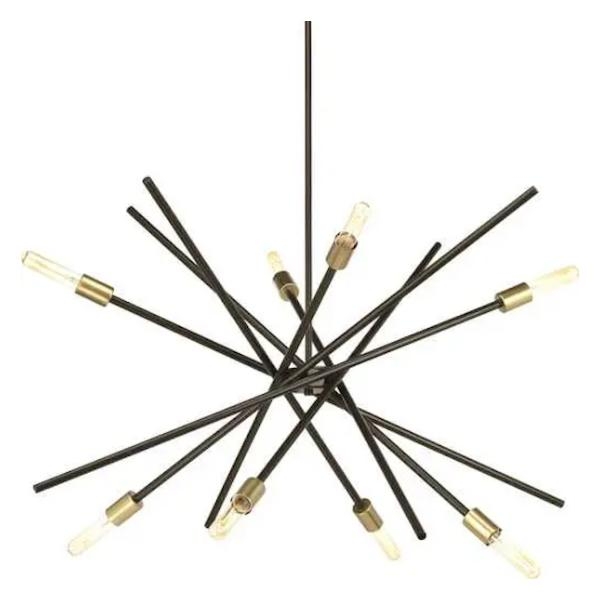 8 Light Antique Bronze Astra Collection Chandelier Light Fixture