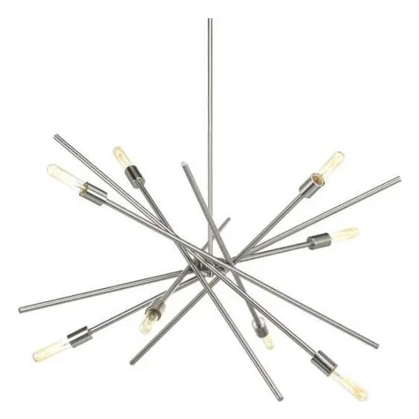 8 Light Brushed Nickel Astra Collection Chandelier Light Fixture