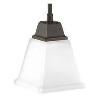 Progress Lighting 1 Light Antique Bronze Etched Glass Shade Mini Pendant Light Fixture