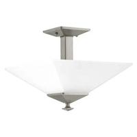 Progress Lighting 2 Light 120 volt Brushed Nickel Etched Opal Glass Semi-Flush Light Fixture