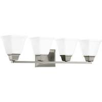 Progress Lighting 4 Light 120 volt Brushed Nickel Vanity Etched Glass Light Fixture