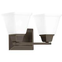 Progress Lighting 2 Light 120 volt Antique Bronze Vanity Etched Glass Light Fixture