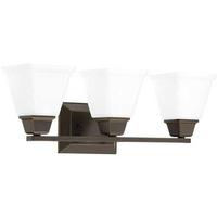 View 3 Light 120 volt Antique Bronze Vanity Etched Glass Light Fixture