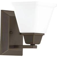 Progress Lighting 1 Light 120 volt Antique Bronze Vanity Etched Glass Light Fixture