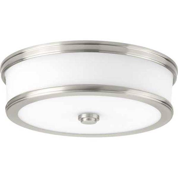 13" 25 watt 120 volt 3000K Brushed Nickel Etched Glass LED Light Fixture