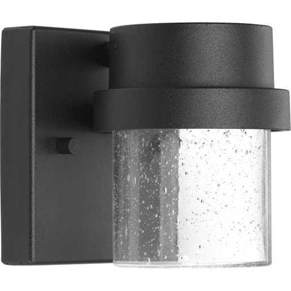 9 watt 120 volt 3000K Natural White Black Finish Clear Seeded Glass LED Wall Light Fixture