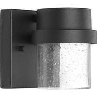 Progress Lighting 9 watt 120 volt 3000K Natural White Black Finish Clear Seeded Glass LED Wall Light Fixture