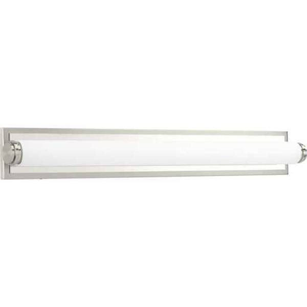 36" 53 watt 120 volt 3000K Brushed Nickel White Glass Shade Dimmable