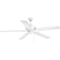 Progress Lighting 60" White 5 Walnut Blade Ceiling Fan