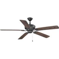Progress Lighting 60" Forged Black 5 Toasted Oak Blade Ceiling Fan