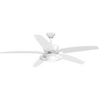 Progress Lighting 60" White 5 Blade Remote Control LED Ceiling Fan