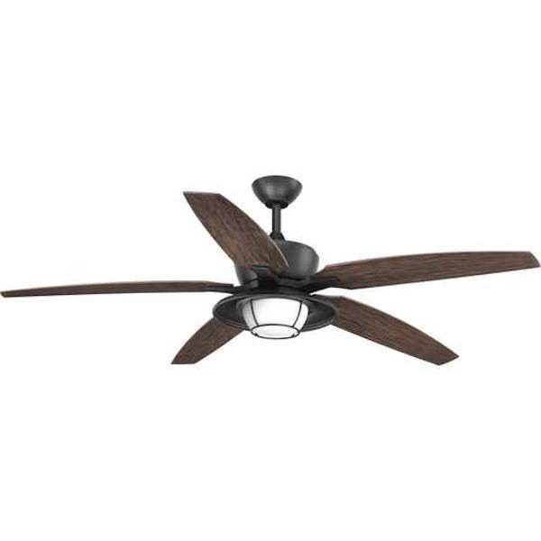 60" Forged Black 5 Blade Remote Control LED Ceiling Fan