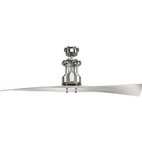 Progress Lighting 56" Brushed Nickel 2 Silver Blade Remote Control Ceiling Fan