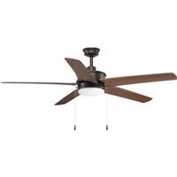 Progress Lighting 60" Antique Bronze 5 Walnut Blade Indoor LED Ceiling Fan