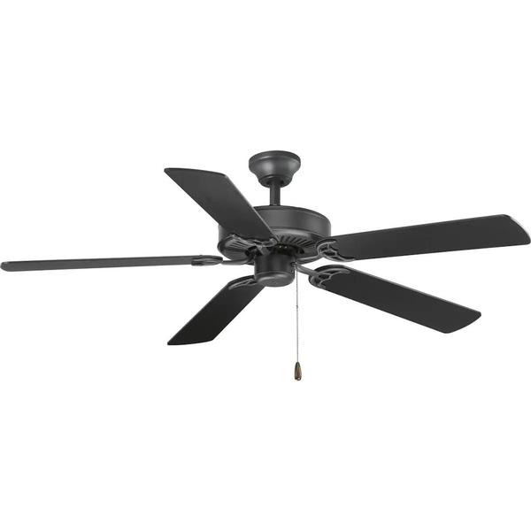 52" Graphite Finish 5 Graphite/Black Blade Airpro Collection Ceiling Fan