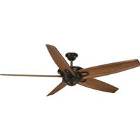 Progress Lighting 68" Antique Bronze 5 Walnut Blade Indoor Caleb Collection Ceiling Fan