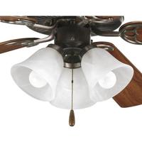 Progress Lighting 3 Light Antique Bronze Alabaster Glass Shade AirPro Collection Light Kit