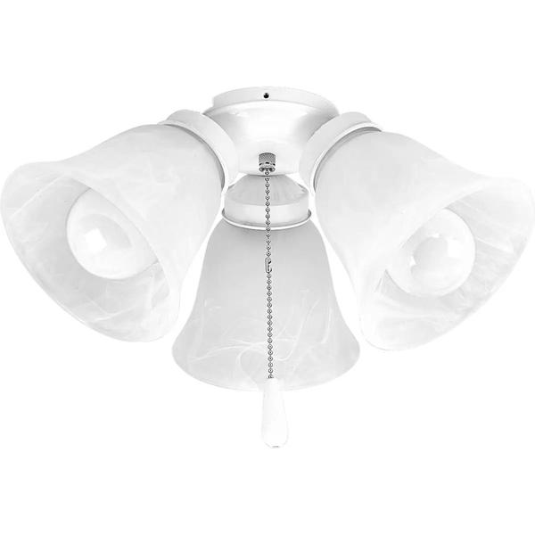 3 Light White Alabaster Glass Shade AirPro Collection Light Kit