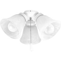 Progress Lighting 3 Light White Alabaster Glass Shade AirPro Collection Light Kit