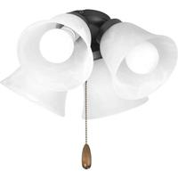 Progress Lighting 4 Light Graphite Alabaster Glass Shade AirPro Collection Light Kit
