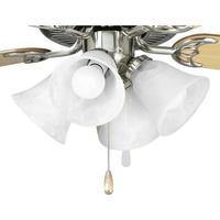 Progress Lighting 4 Light Brushed Nickel Alabaster Glass Shade AirPro Collection Light Kit
