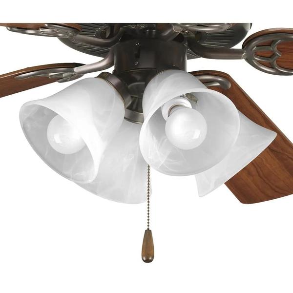 4 Light Antique Bronze Alabaster Glass Shade AirPro Collection Light Kit