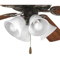 Progress Lighting 4 Light Antique Bronze Alabaster Glass Shade AirPro Collection Light Kit