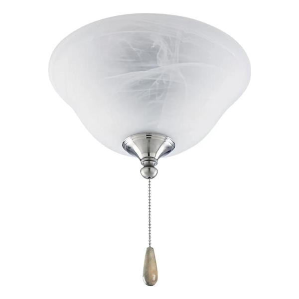 2 Light Brushed Nickel/Polished Chrome/Antique Bronze/White/Graphite Black Finish Alabaster Glass Bowl AirPro Collection Light Kit