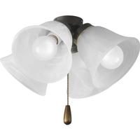 Progress Lighting 4 Light Antique Brass Alabaster Glass Shade AirPro Collection Light Kit