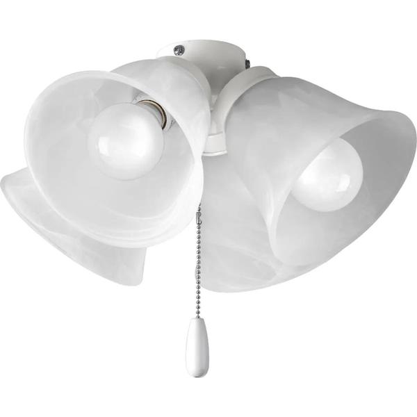4 Light White Alabaster Glass Shade AirPro Collection Light Kit