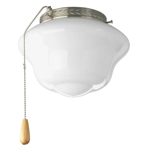 1 Light Brushed Nickel Opal Glass Shade AirPro Collection Light Kit
