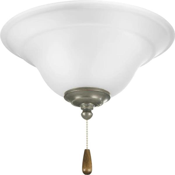 2 Light Brushed Nickel/Antique Bronze/White/Forged Black Finish Etched Glass Bowl Trinity Collection Light Kit