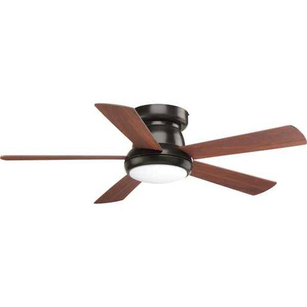52" Antique Bronze 5 Walnut Blade Indoor Remote Control LED Ceiling Fan