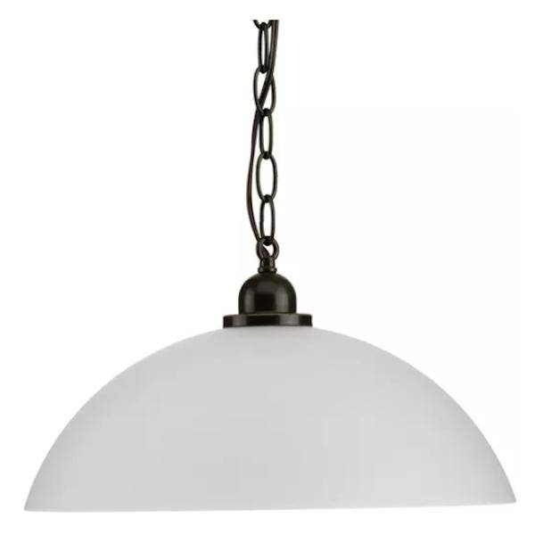 1 Light Antique Bronze Etched Glass Shade Pendant Light Fixture