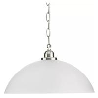 Progress Lighting 1 Light Brushed Nickel Etched Glass Shade Pendant Light Fixture