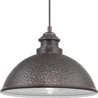 Progress Lighting 1 Light Antique Pewter with Clear Seeded Glass Hanging Light Fixture