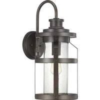 Progress Lighting 1 Light Antique Pewter with Clear Seeded Glass Outdoor Haslett Large Wall Light Fixture
