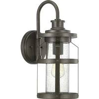 Progress Lighting 1 Light Antique Pewter with Clear Seeded Glass Outdoor Haslett Medium Wall Light Fixture