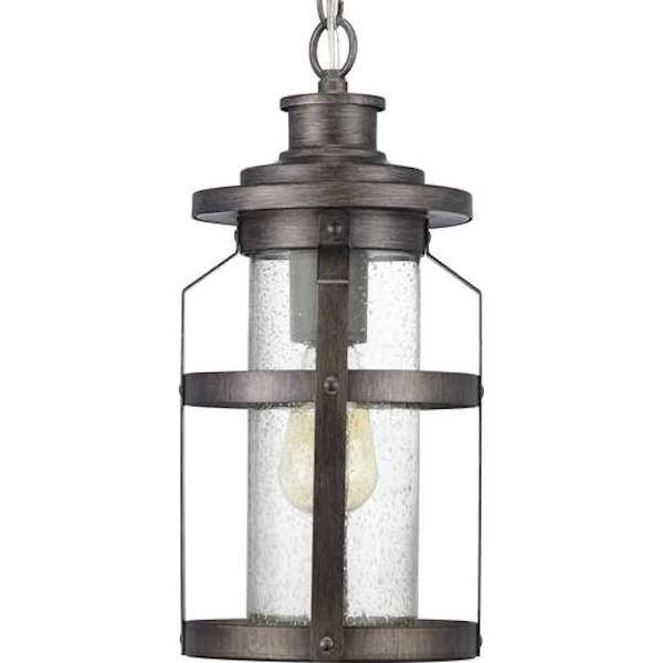 1 Light Antique Pewter with Clear Seeded Glass Outdoor Haslett Hanging Light Fixture 1 Light Antique Pewter with Clear Seeded Glass Outdoor Haslett Hanging Light Fixture