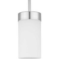 Progress Lighting 1 Light Polished Chrome Etched White Glass Shade Outside Dimmable Pendant Light Fixture