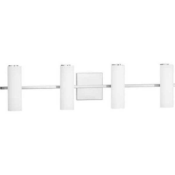 31" 38 watt 120 volt 3000K Polished Chrome White Glass Shade Dimmable