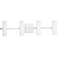 Progress Lighting 31" 38 watt 120 volt 3000K Polished Chrome White Glass Shade Dimmable