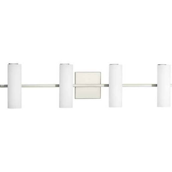 31" 38 watt 120 volt 3000K Brushed Nickel White Glass Shade Dimmable