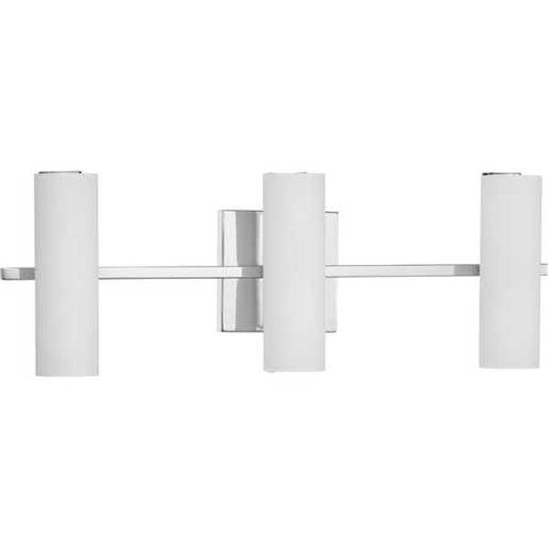 22" 28.5 watt 120 volt 3000K Polished Chrome White Glass Shade Dimmable 